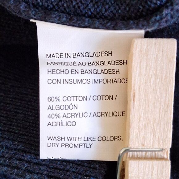 VAN HEUSEN FLEX XL NAVY SWEATER VEST KNIT RIBBED COTTON BLEND OFFICE GOLF SPORTY - Picture 9 of 9